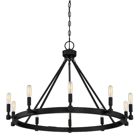 Designers Fountain Fiora 10 Light  Rustic Black Chandelier For Dining Rooms 92589-BK